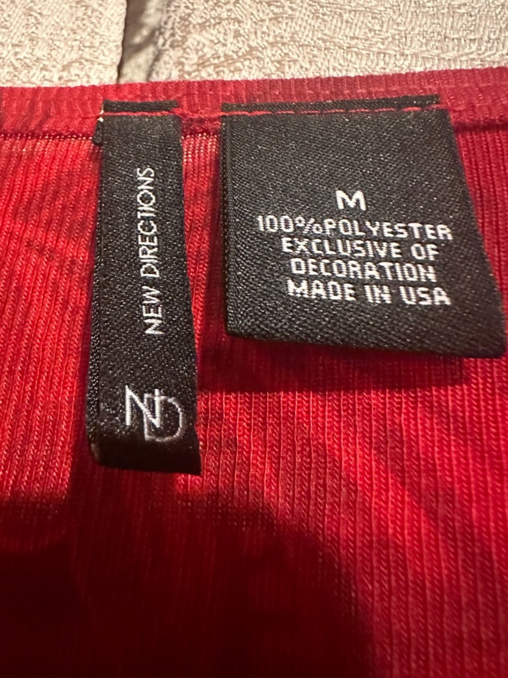 new directions Red Ribbed Knit Top - Picture 2 of 2